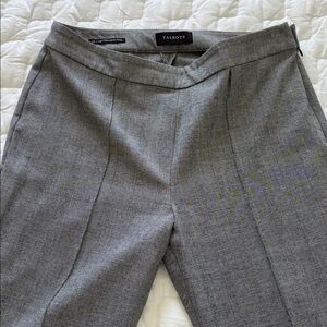 Black and white patterned skinny ankle work pants